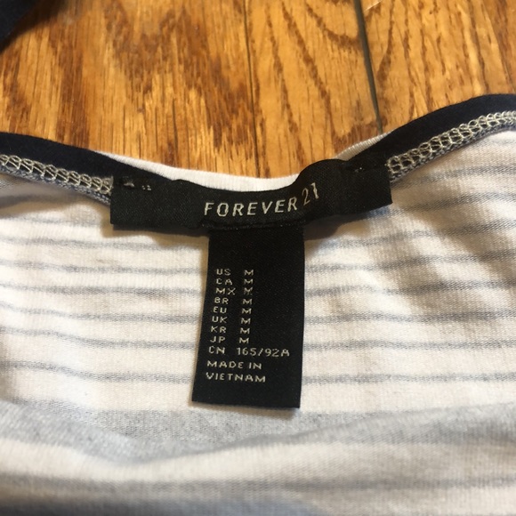 Forever 21 navy/white stripe dress sz M - Picture 2 of 2